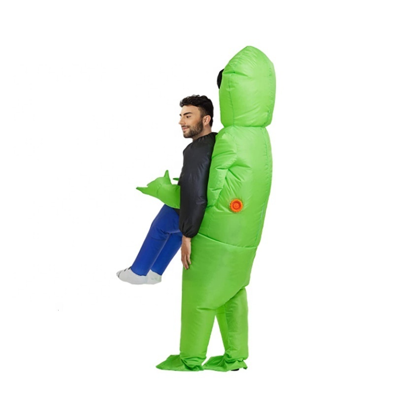 2021 new design Unisex Funny cosplay halloween green inflatable alien costume for adult