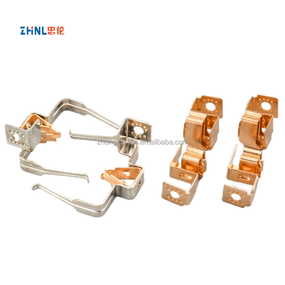 Italy big 3 hole socket insert part plug socket sheet metal power strip switch terminal contact brass electric stamping part