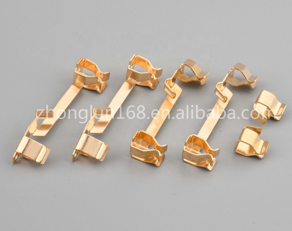 Italy big 3 hole socket insert part plug socket sheet metal power strip switch terminal contact brass electric stamping part