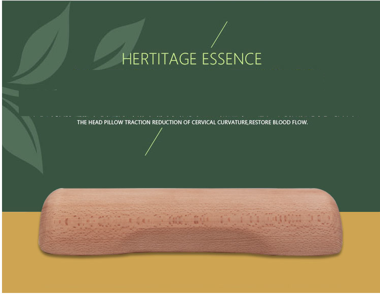 Therapeutic Wooden Pillow made of Hinoki Cypress for Stiff Neck, Shoulder Pain Spinal Health and Relaxation