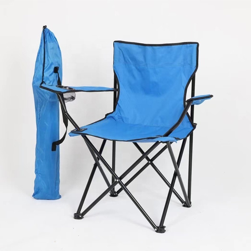 Folding camping chair lightweight portable mesh back four armchairs with cup holder heavy support 300 lbs suitable for beach