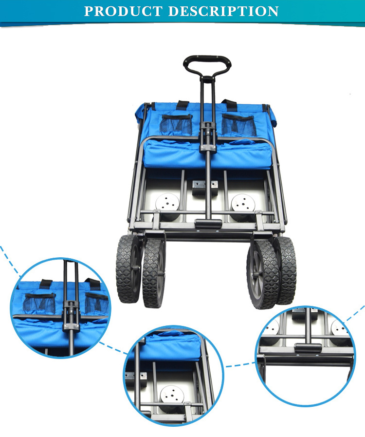 high quality camping wagon cart Outdoor garden 4 wheels fishing trolley cart camping beach wagon foldable