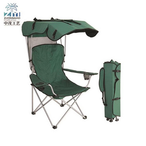 Foldable Beach Chair with Umbrella Fishing Camping  Metal Outdoor Furniture with OEM Customized