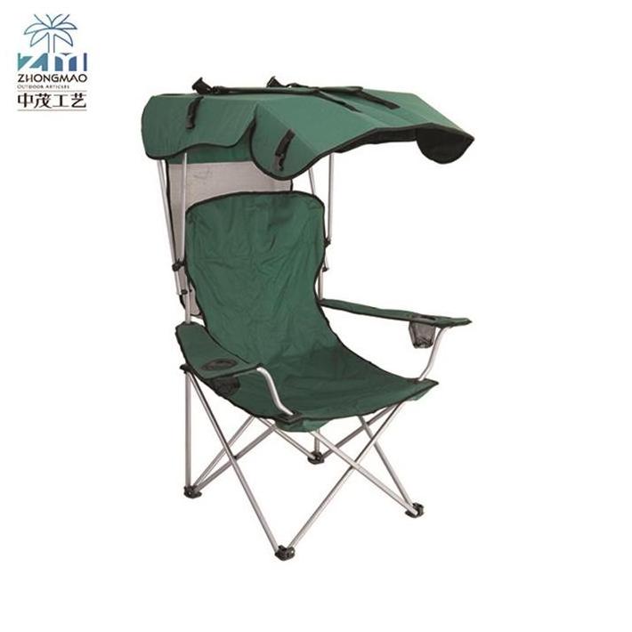 Foldable Beach Chair with Umbrella Fishing Camping  Metal Outdoor Furniture with OEM Customized