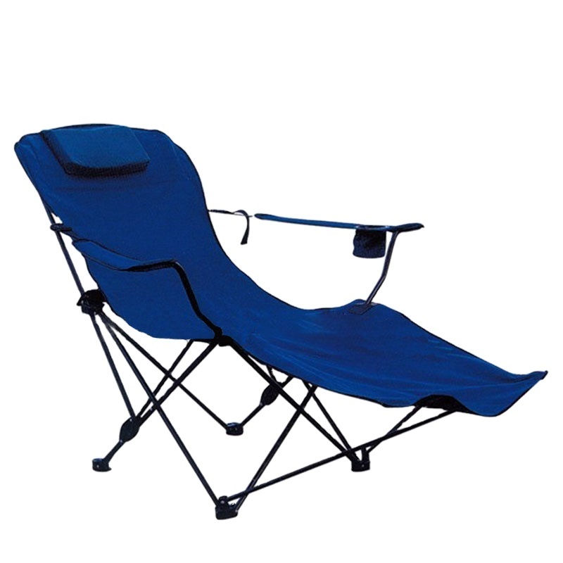 Outdoor Camping Fishing Beach Metal Folding Chair with Foot Rest Modern Iron