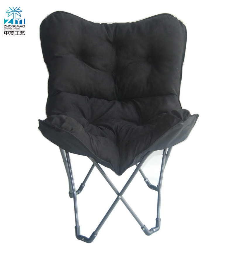 K&B small folding ergonomic leather butterfly chair indoor outdoor leisure camping fishing patio chairs