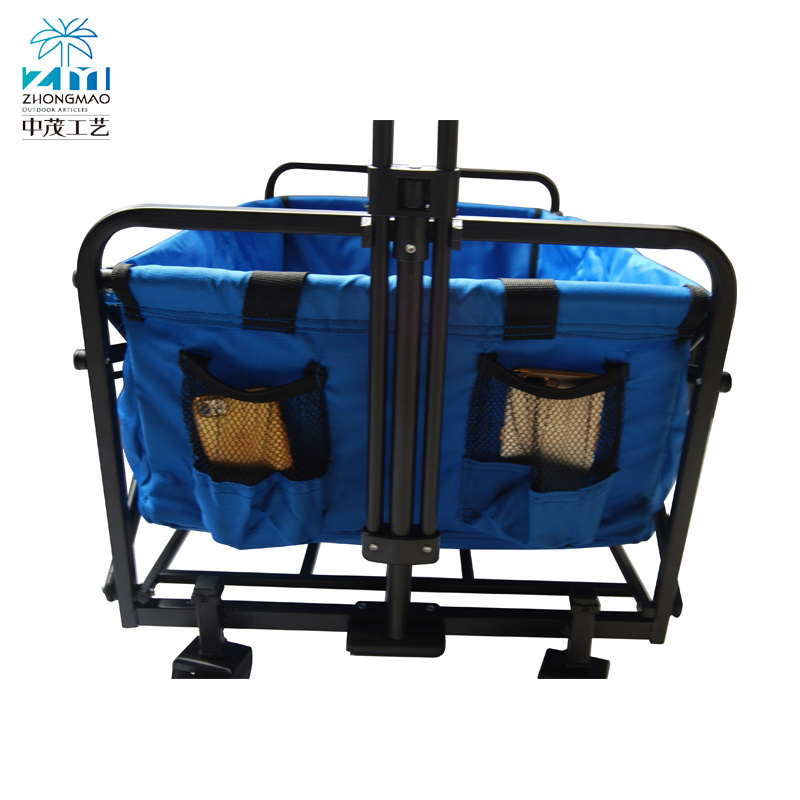 high quality camping wagon cart Outdoor garden 4 wheels fishing trolley cart camping beach wagon foldable