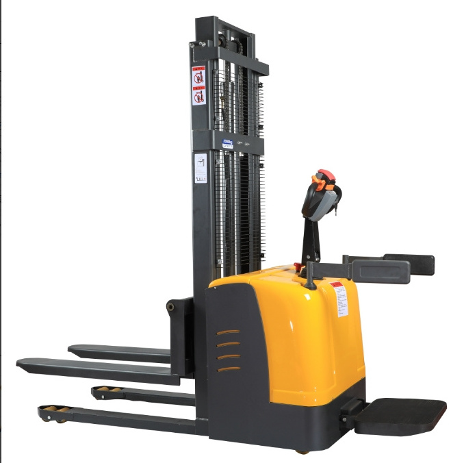 Smart design 1.5m 2m  3m lifting height semi electric pallet stacker 1000kg Self Loading Stacker Full Electric  Cheap price