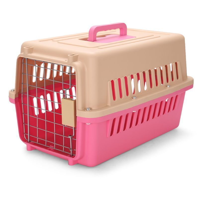 2-Door Top-Load Hard-Sided Pet Travel Carrier Plastic Dog House Folding Pet Cage For Large Medium And Small Dogs