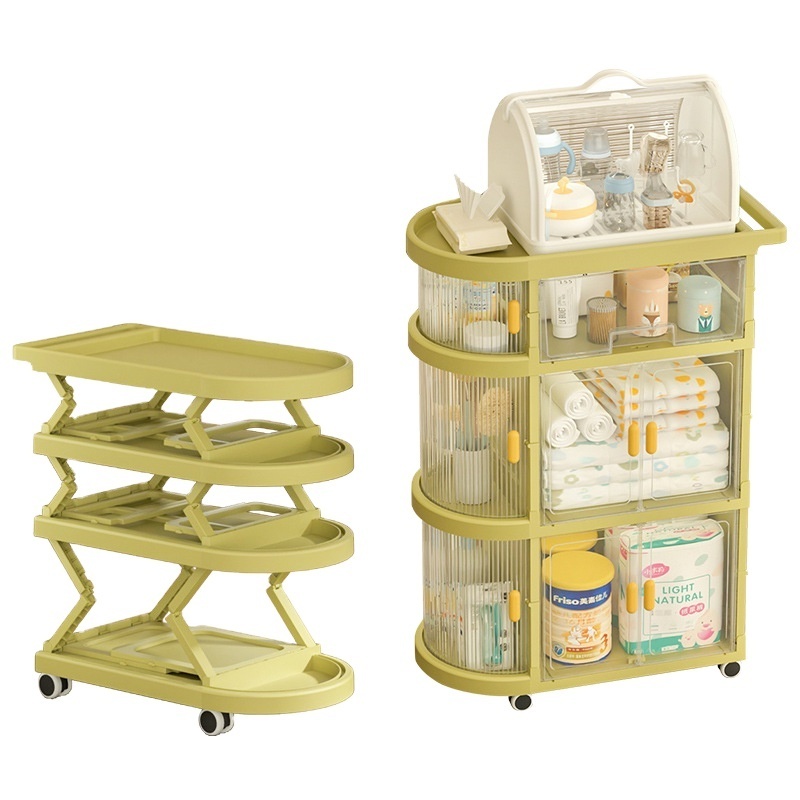 Finishing Rack Baby Organizer Cart With Wheels Home Snack Storage Shelf Simple Removable Storage System Large Capacity Bedroom