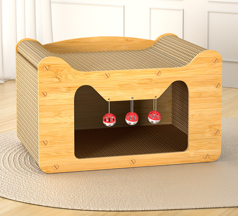 Vertical Double-layer Cat House Wear-resistant and Scratch-resistant Cat Scratcher House Castle Cat Scratching Board