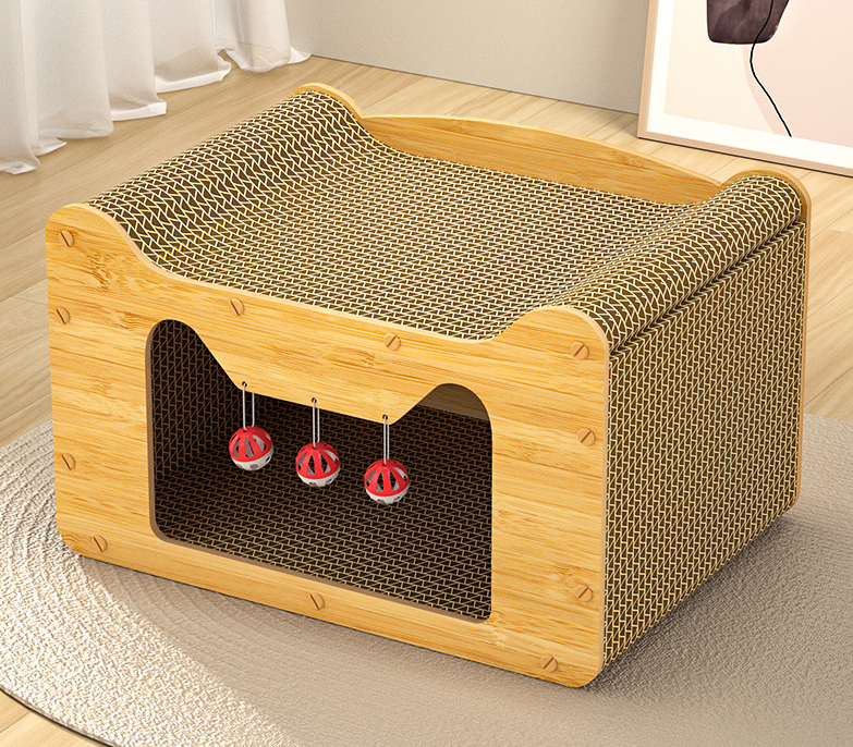 Vertical Double-layer Cat House Wear-resistant and Scratch-resistant Cat Scratcher House Castle Cat Scratching Board