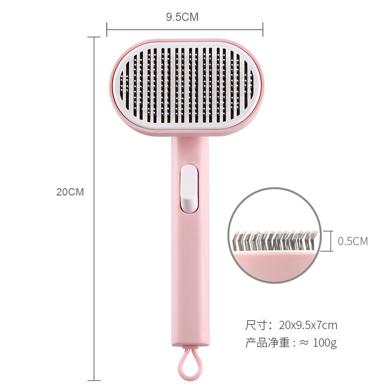 Pet cat massage comb with handle stainless steel hair removal comb cat cleaning and beauty comb