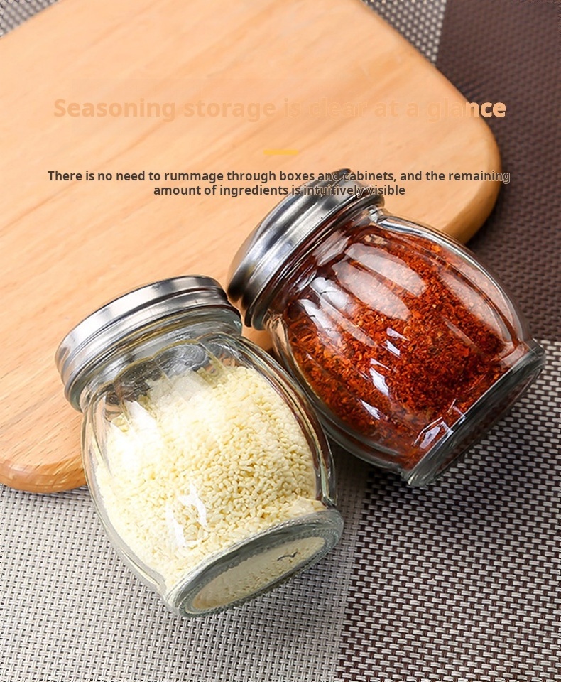 Mini Seasoning Shaker Bottles Glass Spices Condiment Jars Kitchen Salt and Pepper Shaker Spices Boxes for Kitchen Gadget Tool