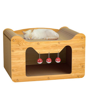 Vertical Double-layer Cat House Wear-resistant and Scratch-resistant Cat Scratcher House Castle Cat Scratching Board