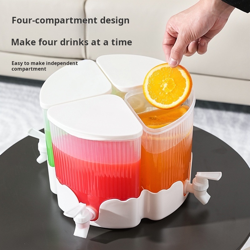 Large Cold Water Kettle Lemonade Bottle Tap Refrigerator Beverage Juice Dispenser Summer Teapot Jug Drinkware Faucet Rotatable