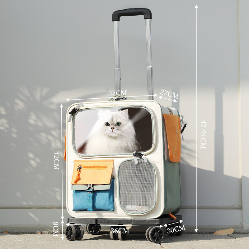 Outdoor Portable Cat Backpack Pet Trolley Case Backpack, Car Riding Tool Dog Large Capacity Luggage