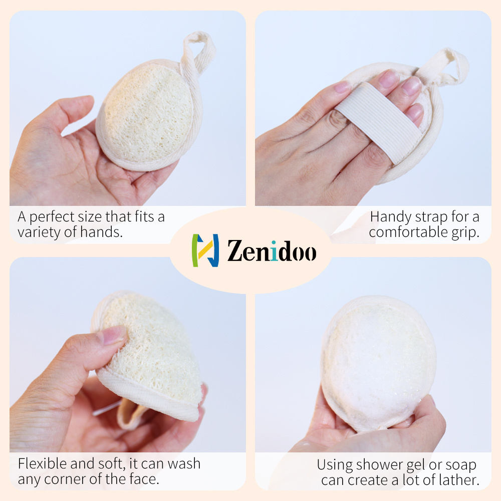 Wholesale Exfoliating Loofah Sponge Face Pads Scrubber Natural Facial Loofa Scrub Pad Biodegradable Luffa Cleanser Sponges