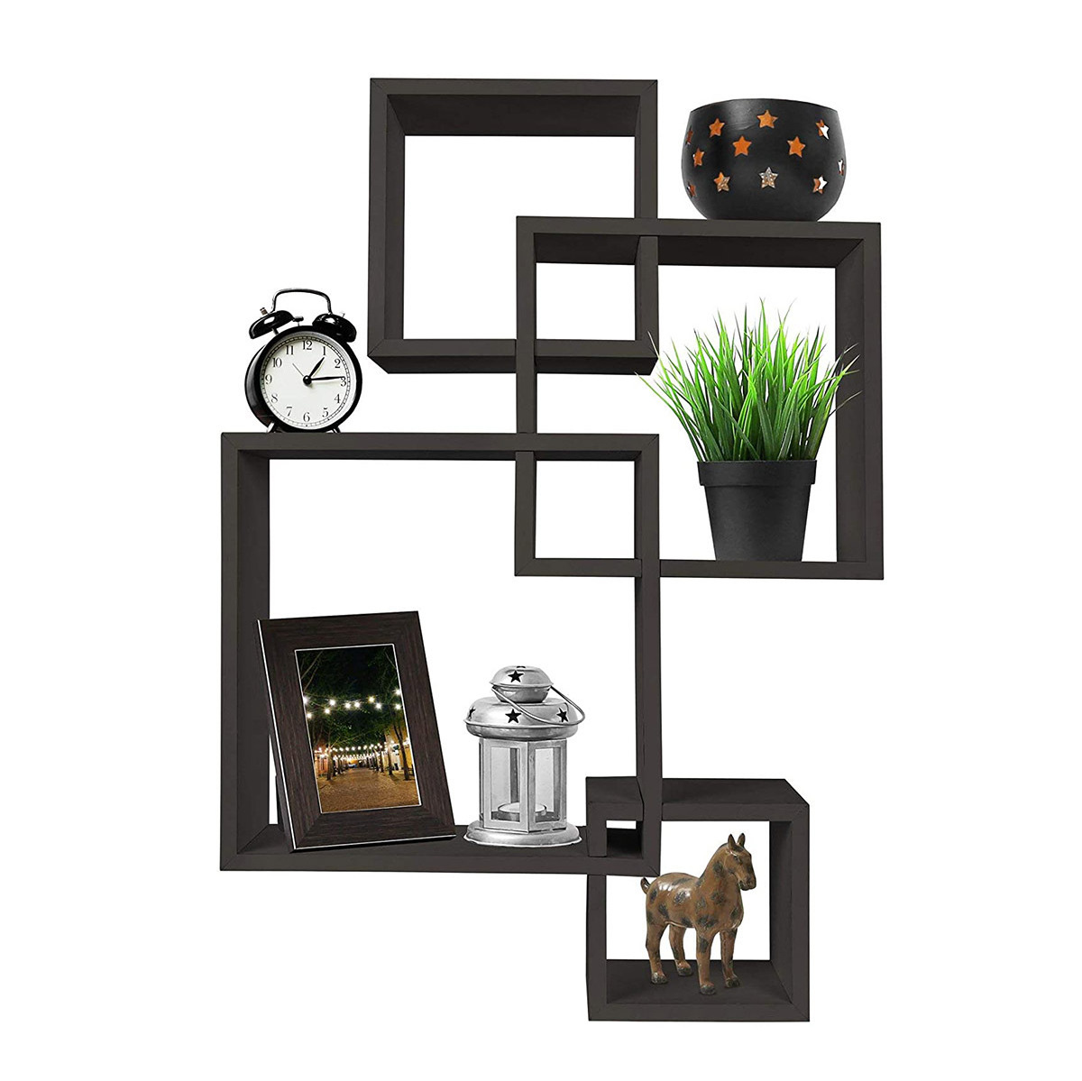 Utility Storage Shelf Wall Racks Modern 4 Cube Intersecting Wall Mounted Floating Shelves Living Room Furniture