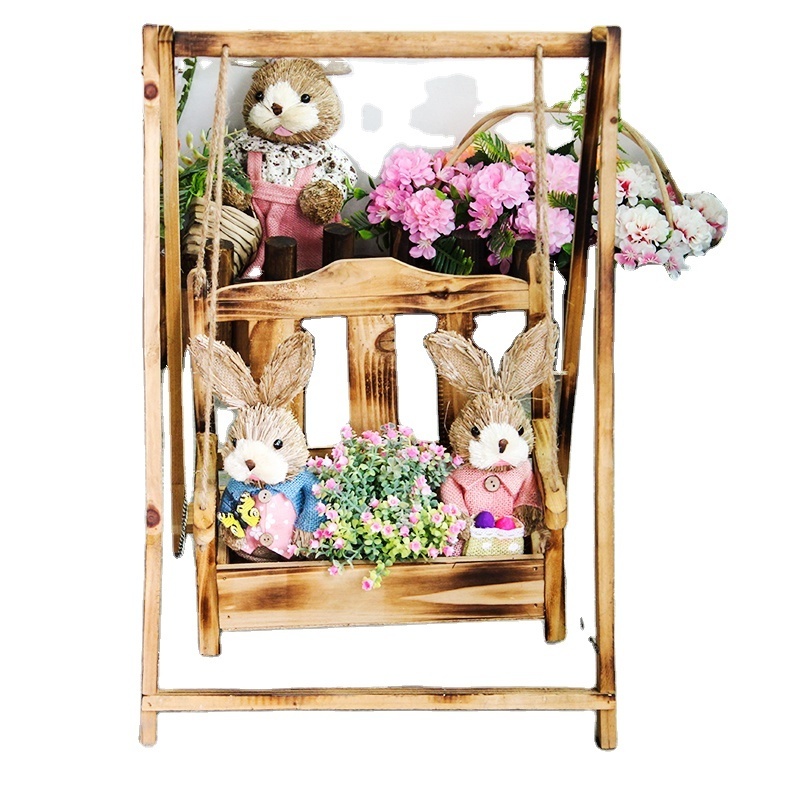 Solid wood balcony garden decoration swing garden climbing corner courtyard wooden frame decoration garden shelf