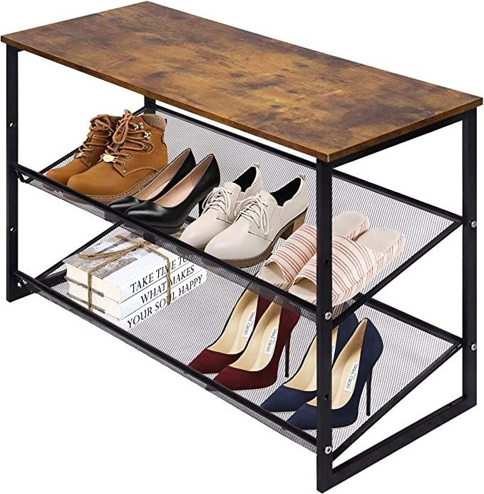 Hot 3-Tier Steel Frame Shoe Rack Shelves Home Furniture Narrow Shoe Organizer For Closet Entryway Living Room