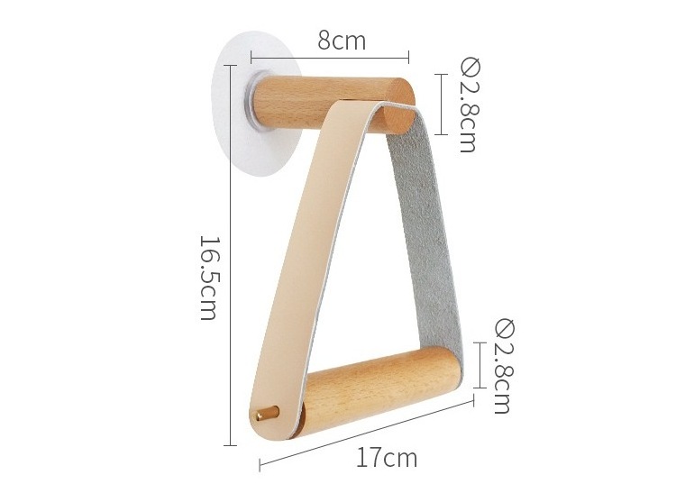 Toilet toilet hanging leather brass roll paper holder perforation-free wall towel holder toilet paper holder