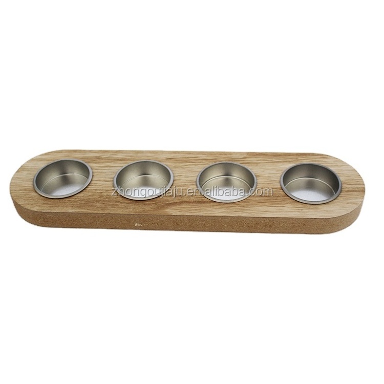 Wholesale Cheap Heart Shape Rustic style Wooden Tea Light Candle Holder for Home Decoration