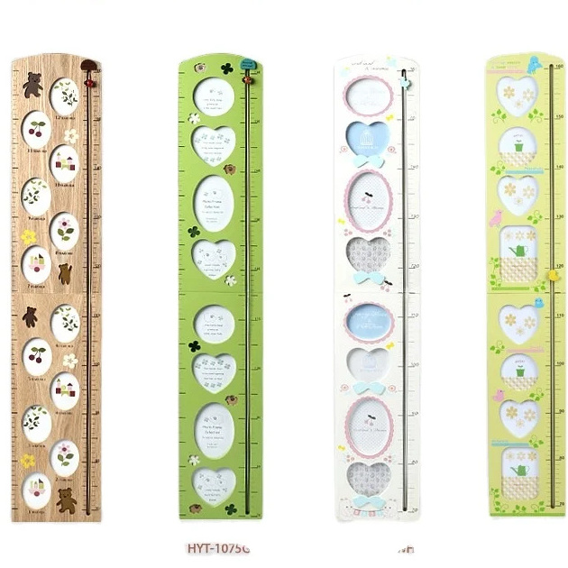 Children cartoon wooden three-dimensional height ruler kindergarten baby height stick can remove wall stick hanging ruler