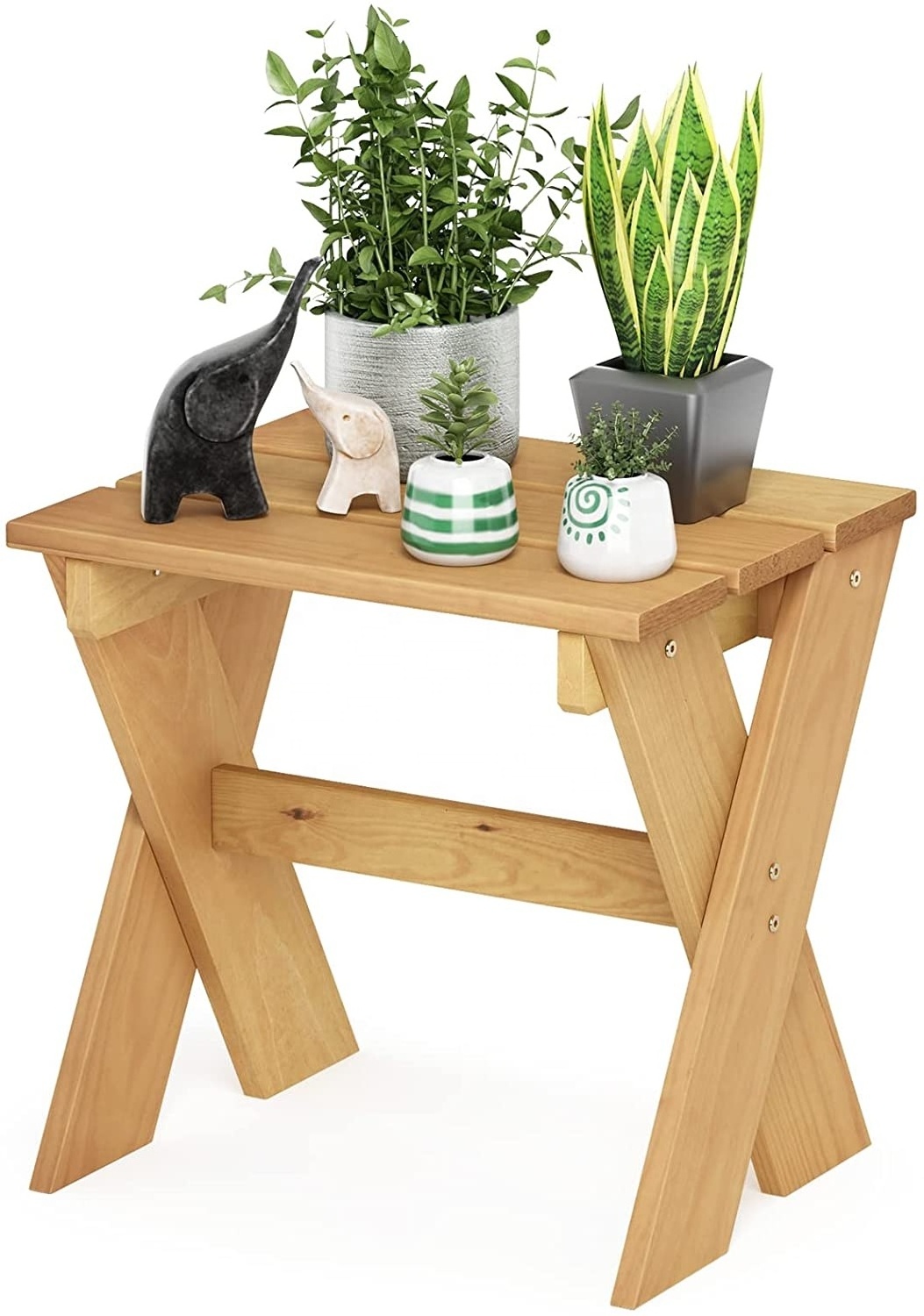 Simple Outdoor Wood Planter Flower Stand Wooden Organizer Desk for Gadgets Outdoor Use Patio Garden Yard