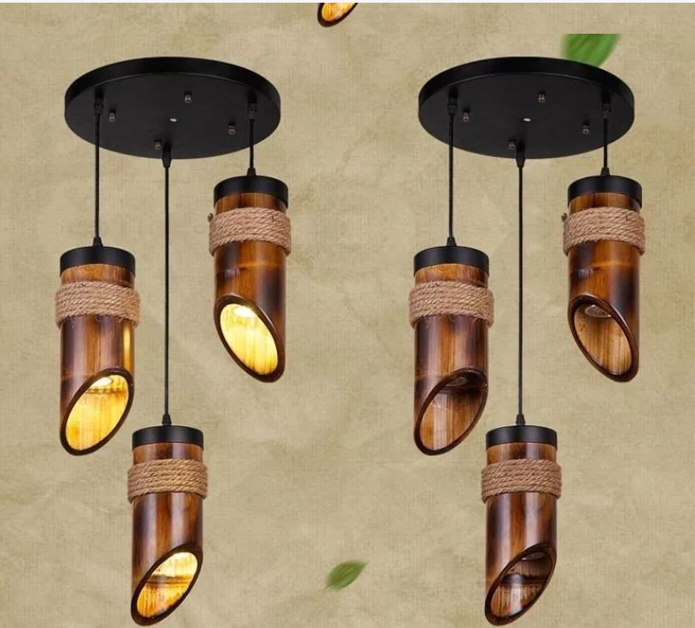 2023 New Design village Bamboo Pendant Light Hanging Light Fixtures Led Ceiling Light Chandelier Dining Room Shop Restaurant Bar