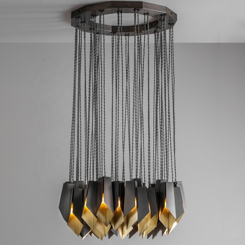 Fashion Art Deco Modern Brass Chandelier Ceiling Light Mid Century Pendant Light Luxury Home hotel decoration lighting Zhongshan