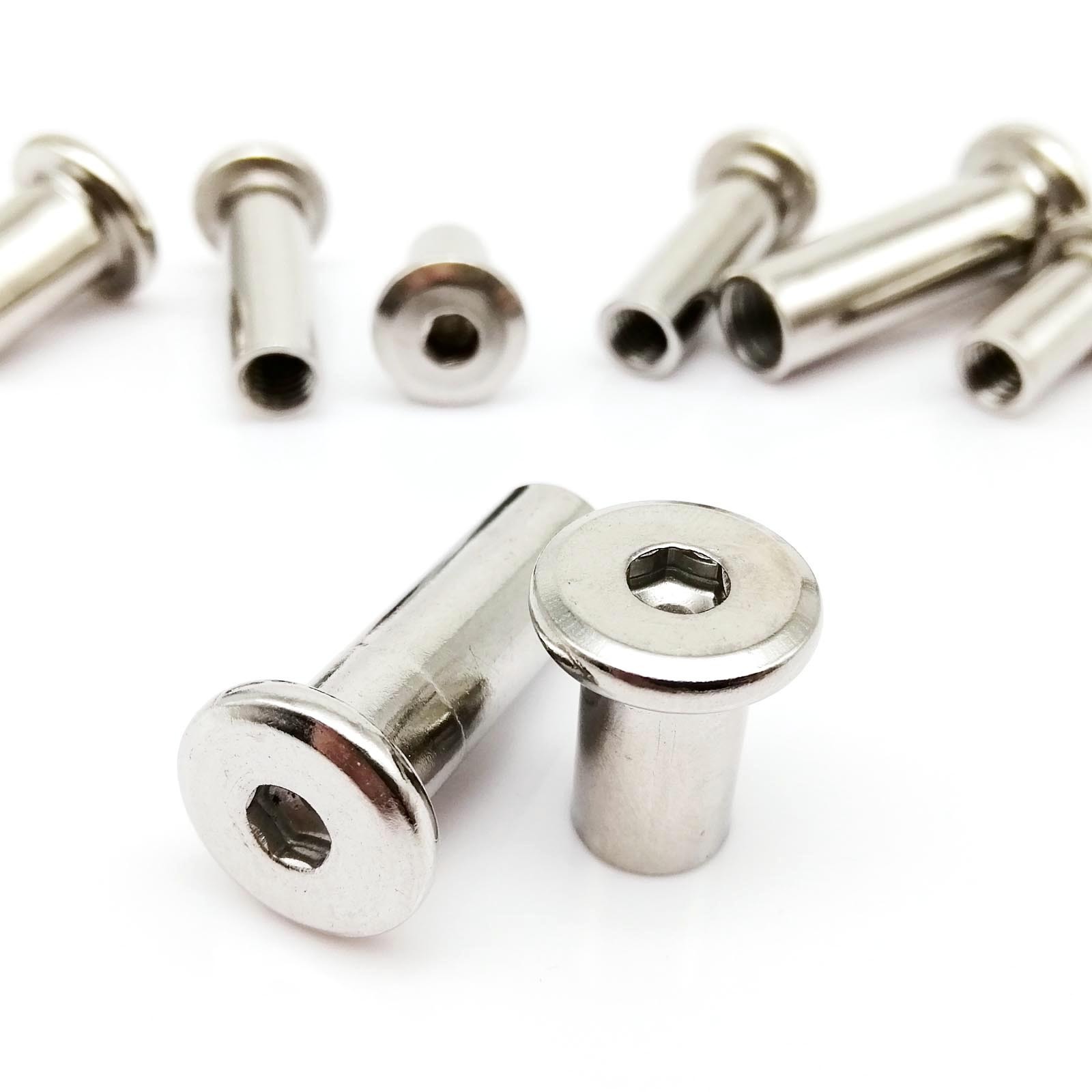 M3 M4 M5 M6 M8 304 Stainless Steel Large Flat Hex Hexagon Socket Head Rivet Connector Insert Joint Sleeve Cap Nut