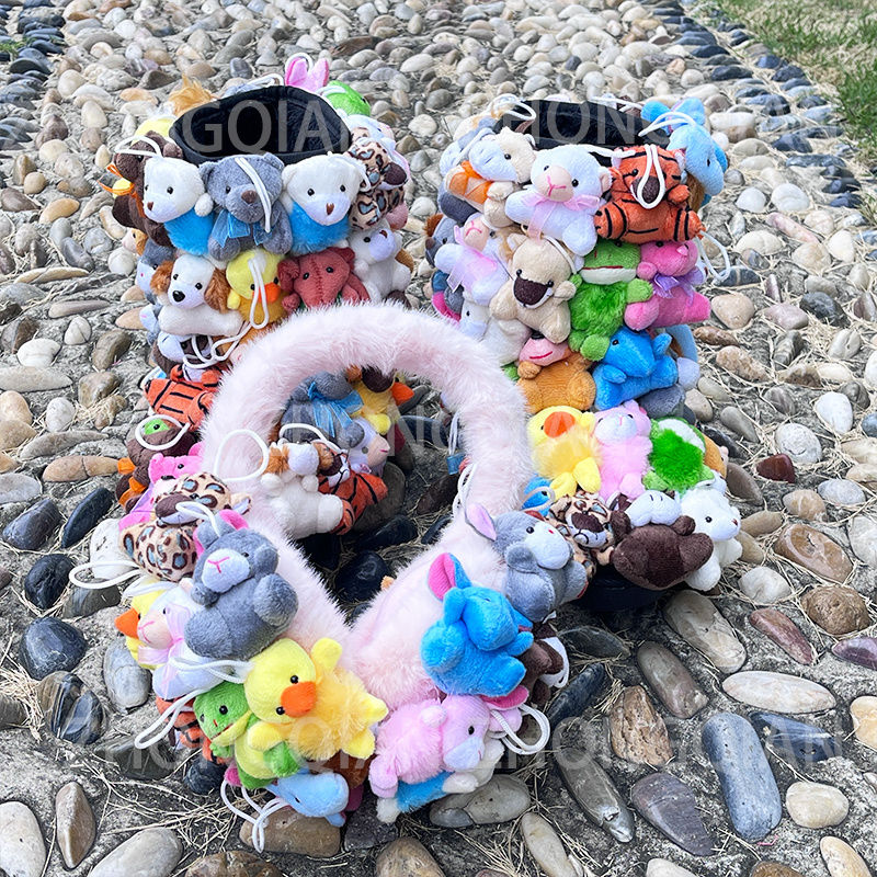 Teddy Bear Earmuffs Winter Animal Ankle Boots Bootie Fur Slippers  Mommy and Me Adult Kid Plush Snow Boots for women Lady