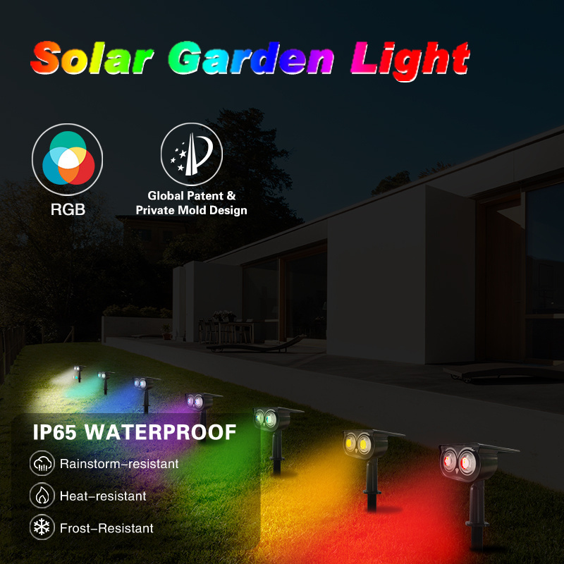 RGB Modes Gnome Gardeners Eden Out Side Wall Home Lighting Spot Light Decorative Outdoor Waterproof LED Solar Garden Light