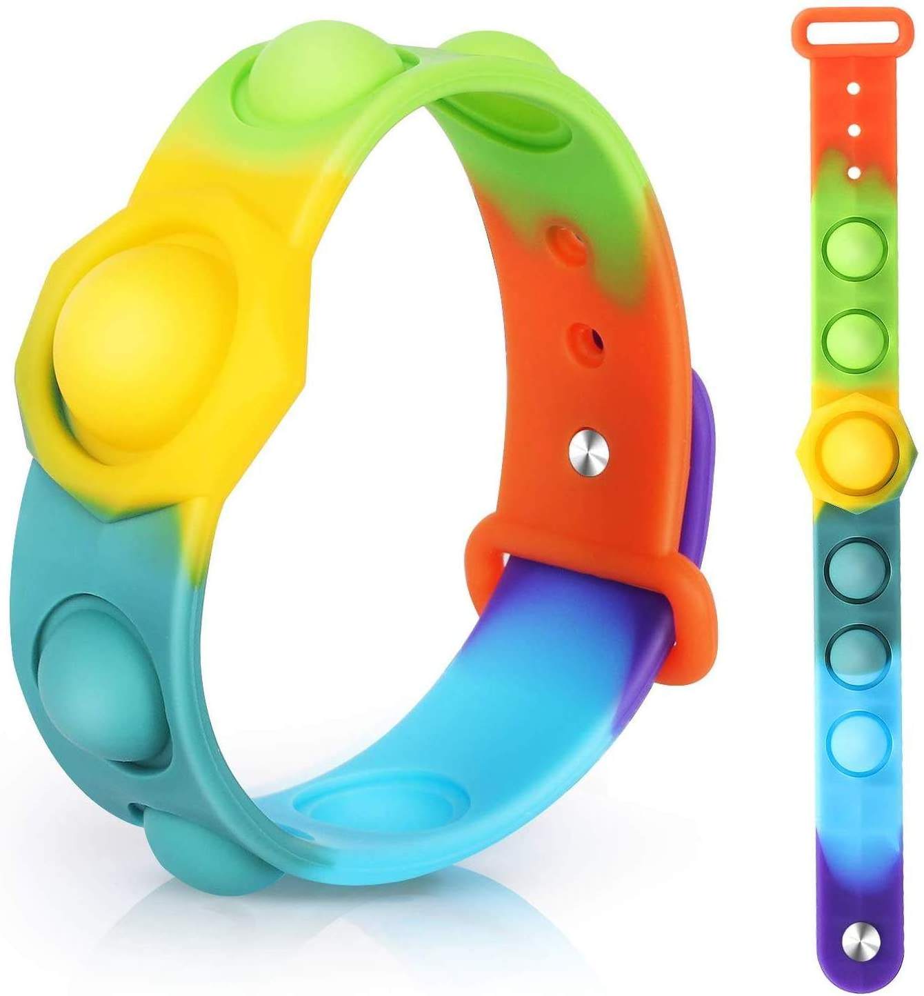 Premium Push Pop Silicone Wristband New Arrival Sensory Bubble Fidget Finger Bracelet Stress Relief Toys