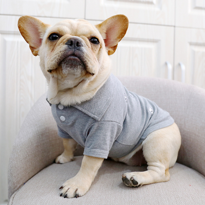 Wholesale Pet Accessories Spring and Summer Designer Fat Dog Clothes High Quality Fashion French Bulldog Clothes Stocked