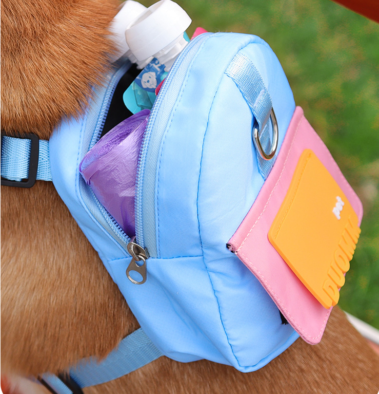 2023 Pet Supplies Adjustable Puppy Dog  Backpack Factory Price Cartoon Dog Treat Bag Outdoor Travel Portable Dog Pet Small Bags