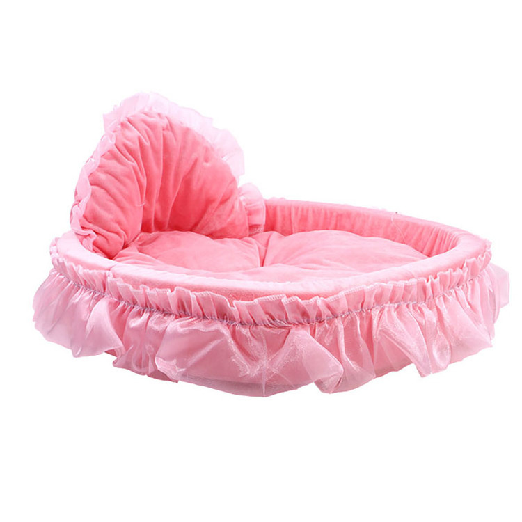 Hot Sell Four Seasons  Luxury cat bed soft warm lace edge pet bed princess cat dog pet beds