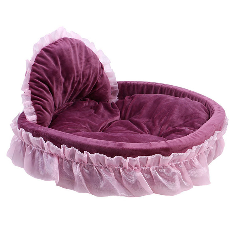 Hot Sell Four Seasons  Luxury cat bed soft warm lace edge pet bed princess cat dog pet beds