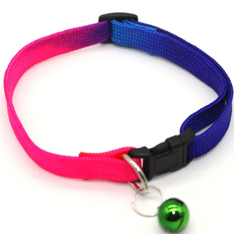 Cool gradient color pet collar puppy dog cat collars with bell