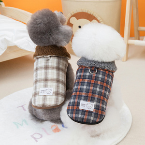 Fashionable Classic Plaid Dog Harness Clothes Thicken Warm Small Medium Dogs Pet Coat Wholesale