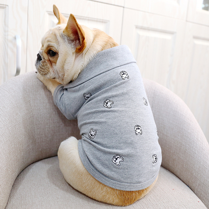 Wholesale Pet Accessories Spring and Summer Designer Fat Dog Clothes High Quality Fashion French Bulldog Clothes Stocked