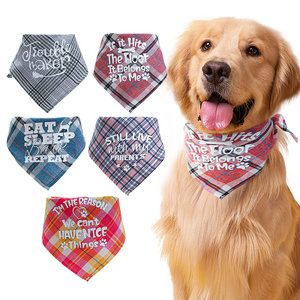 Pet Accessories Four Seasons Triangle Pet Scarf Collar Plaid Dog Cat Bandanas Fashionable Prints Pet Bibs