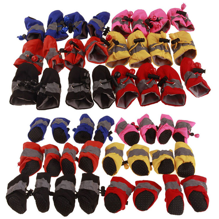 Hot Sale Outdoor Puppy Small Pet Dogs Shoes Four Seasons Reflective Anti Slip Print Skid Knitted Bottom Soft Dog Shoes Wholesale