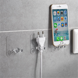 Transparent plastic strong non-trace Phone Holder Umbrella plug Socket Wire Wall holder Storage Hook