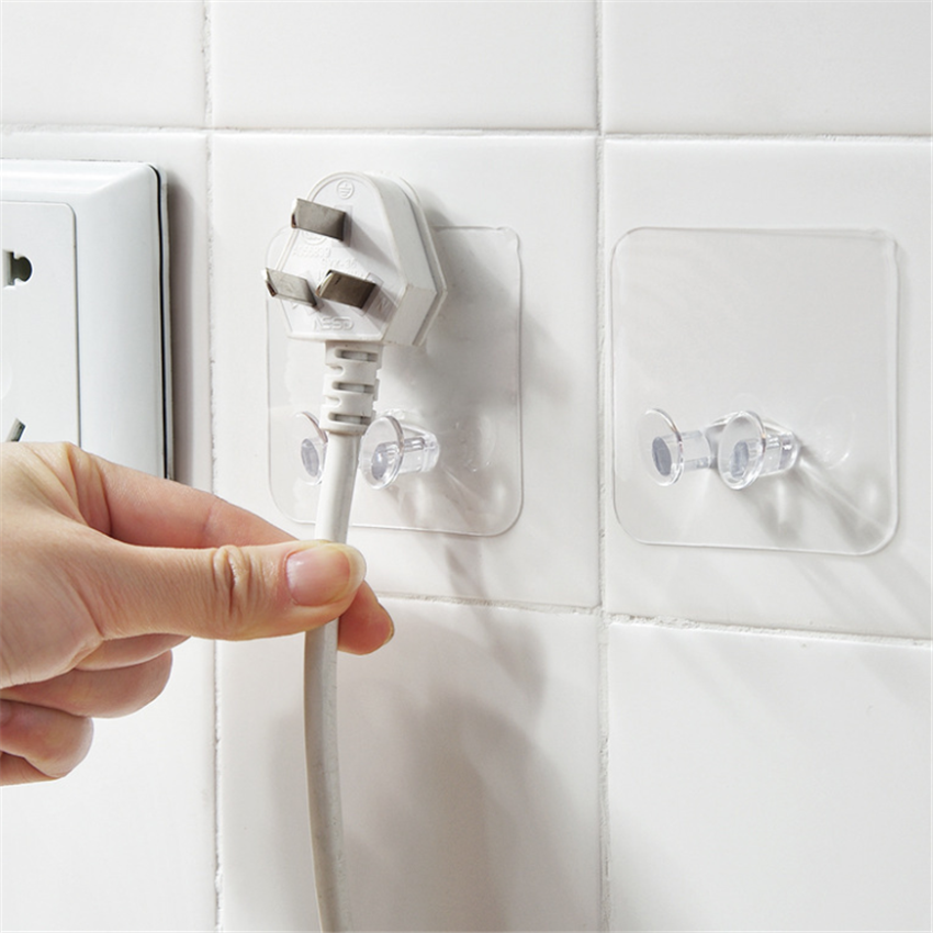 Transparent plastic strong non-trace Phone Holder Umbrella plug Socket Wire Wall holder Storage Hook