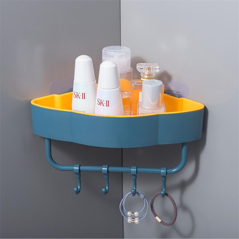 Bathroom plastic suction cup Shower Wall Storage Rack Holder Shelf Triangle Corner Shelf