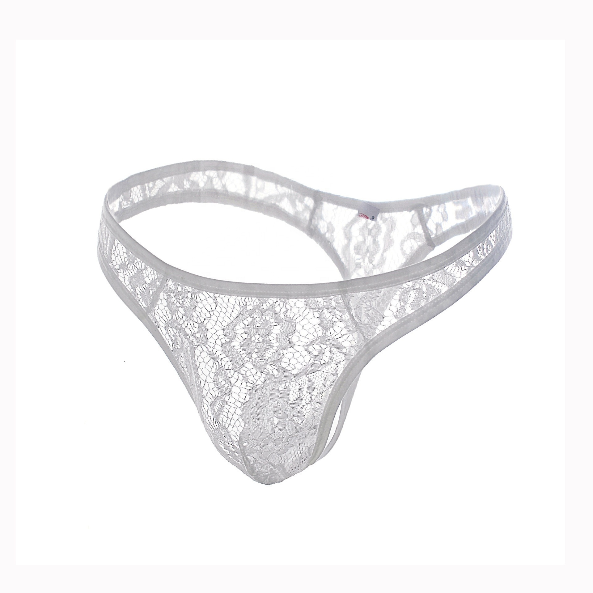 Wholesale See Through Transparent Mesh Male Panties Breathable G-string Thong Lace Gay Man Briefs Mens Sexy Underwear