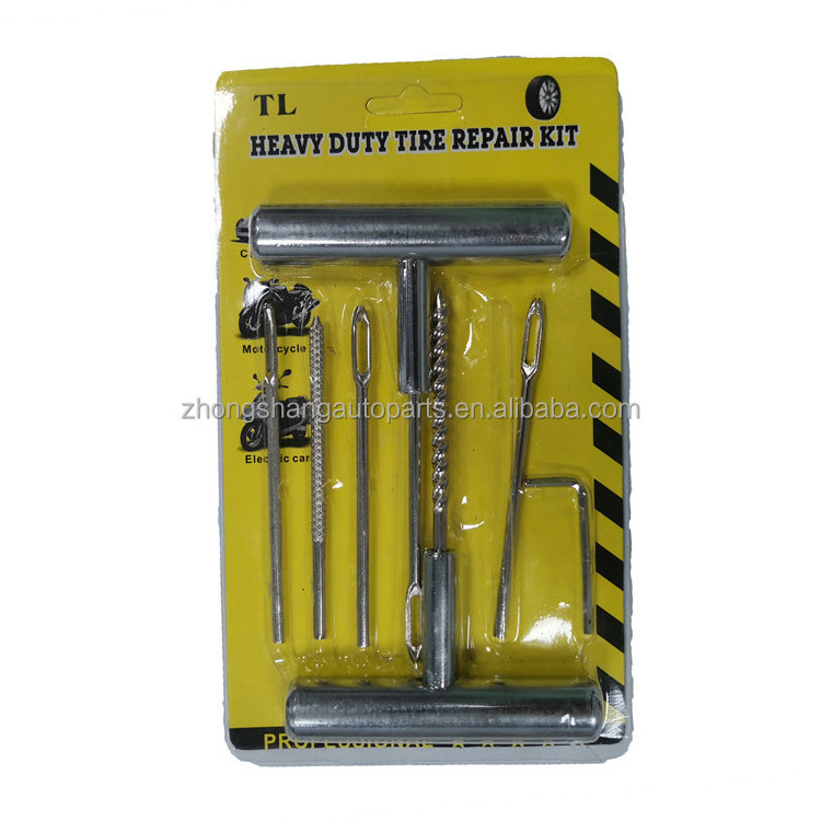 Whole sale 8 in 1 metal handle flat tire repair kit for tire repair tools