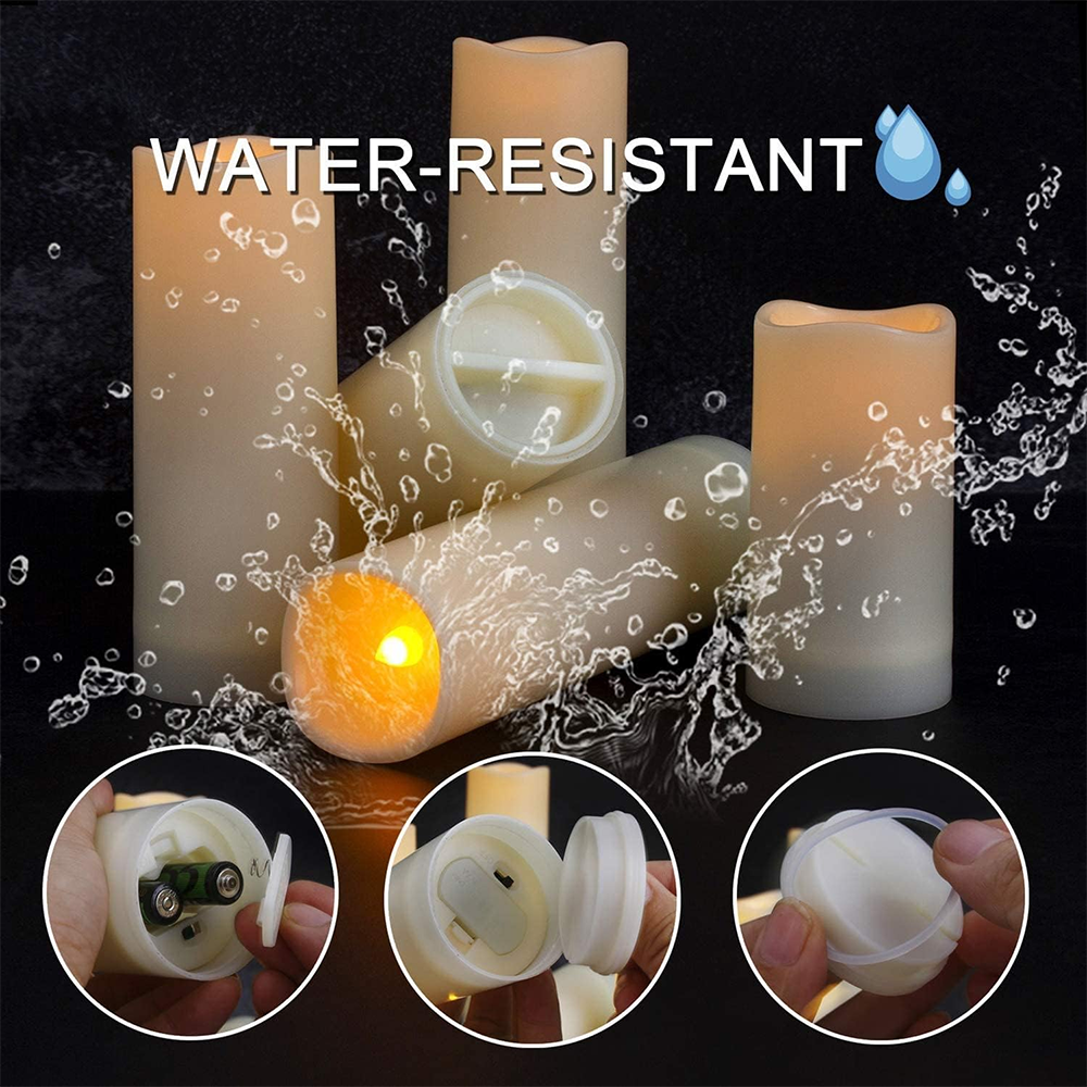 Home Decoration  Led Candle Christmas Handmade Outdoor Waterproof Flameless Candles with Remote Control and Timer